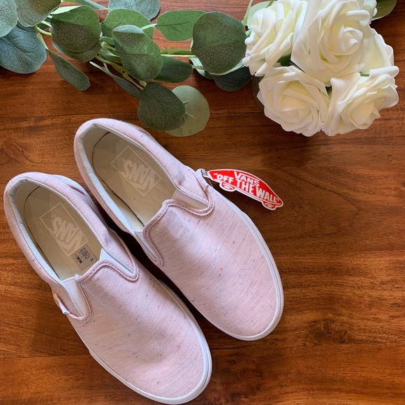 pastel pink slip on vans